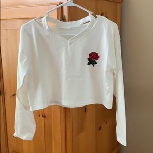 Long sleeved crop top.